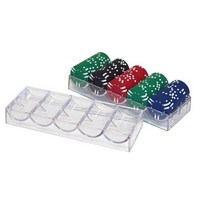 카지노칩 100pcs 포커 홀더 트레이 게임 토큰 카운터 랙 스탠드 상자 컨테이너 전문
