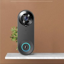 새로운 무선 WiFi 비디오 초인종 카메라 스마트 도어 뷰어 Peephole 1080P HD PIR 모션 감지 야간 투시경 인터콤, 미국 플러그, 블랙