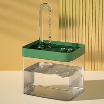 고양이정수기고양이 물 분수 자동 필터 투명 술꾼 USB 전기 음소거 디스펜서 재순환, 02 Green, 02 Green