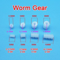 웜기어 감속기 서브모터 샘플 웜기어 3.5x5mm 0.3M / 0.8A 6x8mm 6x10mm 2A DIY 장난감 모델 전송 헬리컬, 03 6X10mm 2A 0.5M
