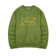 남자 여자 맨투맨 스웨트 셔츠 챈스챈스 ALWAYS EMBROIDERED SWEATSHIRT(OLIVE/기모) SWEATSHIRT(OLIVE)