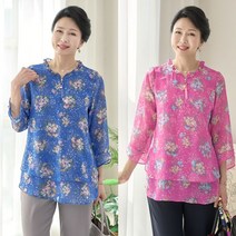 [엄마옷 로즈맘] 꽃밭지퍼프릴블라우스