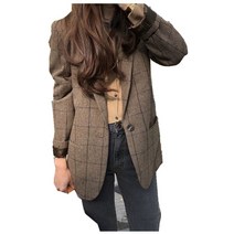 헤링본자켓 핸드메이드 에코퍼 울 여자 린넨 자켓 유럽 ​​역 2021 가을 겨 작은