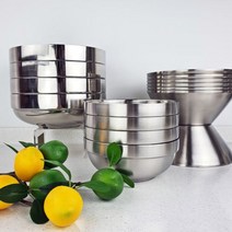 키친플러스 쌓기편한 이중 스텐 냉면기 탕기 업소용 식당 그릇 유광 이중스텐 면기 라면 갈비탕, B타입. 이중 탕기 (샤틴무광) 소