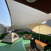 테라스 썬쉐이드 햇빛가리개가림막차단막 전원주택선쉐이드 야외카페차광막 발코니그늘막 옥상차양막 캠핑 어닝, 방수 / 베이지 / 사각 3M x 5M