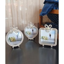 리본 큐빅 반명함 미니액자 (3TYPE) 납골당 액자 추천, 사각