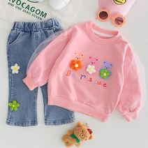 몽실이 플라워곰 여아 상하복세트