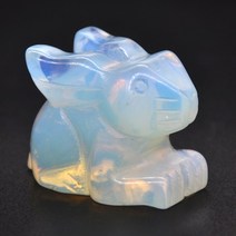 토끼 토끼 동상 혼합 보석 스탈 치유 보석 포켓 동물 입상 홈 손으로 조각한 보석 1 개, 1 PC, Opalite