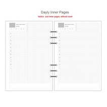 마카롱 컬러 A6A5 가죽 DIY 바인더 노트북 커버 다이어리 일정 플래너 종이 학교 문구, A5, Daily Plan