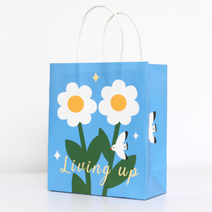 엘라노아 플라워 미니 쇼핑백 10개, 블루