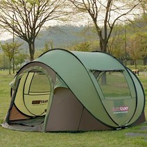 idoogen fast camp 원터치 caming tent pop up mega family tent 4-5 명, 초록