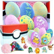 서프라이즈가 있는 아이들을 위한 배쓰밤: Supbec XXL 부활절 달걀 배쓰밤 선물 세트 천연 에센셜 오일 건조한 피부를 위한 유기농 배쓰밤 부활절 바구니 스터퍼 (6개 6, Easter Eggs 6 Pcs, 6개