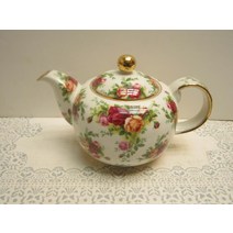 로얄 알버트 올드 컨트리 로즈 1999 파인 차이나 컬렉션 II 티팟 박스포함 새상품 4 컵