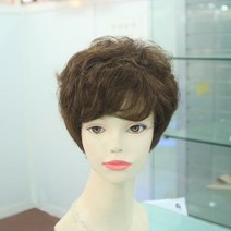 DU401(인모30%+인조70%) 암환자가발 드라이 가발사이트 중년여성 숏컷가발, 진와인