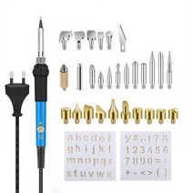 우드버닝기 전기 납땜 인두 키트 조각 파이로그래피 도구 목재 엠보싱 버닝 펜 세트 용접 팁 60W 110V, 02 60W Carving Kit A_02 EU