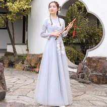 그레이 겨울 여성 무사복 어른 계량 생활 한복 철릭 원피스 사극 드라마 촬영