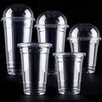 테이크아웃 투명아이스컵 100개+뚜껑100개 세트상품, 2.[세트]92파이14온스100개+92파이돔100개