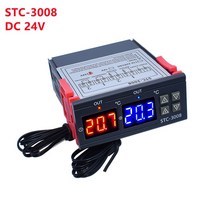 온도 컨트롤러 듀얼 디지털 온도 조절기 릴레이 출력, STC-3008 DC 24V, 02 STC-3008 DC 24V