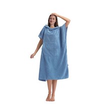 판초타월 비치가운 극세사 테리 망토 잠수복 변경 목욕 가운 비치 판초 타올 야외 스포츠 후드 주머니가 달린 드레스, [01] 85x110cm, [04] 3