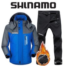 SHLNAMO 자켓 바지 여름낚시복 우의 내피 고어텍스 두껍고 따뜻한 플리스 낚시 의류 남자용 플러스 사이즈 반사 등산 의류 겨울 107029, 2XL, 파란색 1