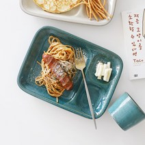 Aito 내추럴 도자기 브런치 식판, Aito 도자기 식판[민트]