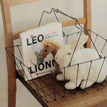 포그린넨워크 철제 블랙 그로서리 바스켓, M