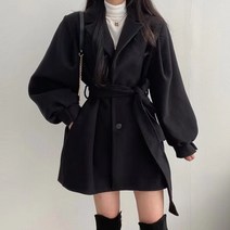 ANYOU 여성 코트 트렌치 코트 여성자켓 모직 코트