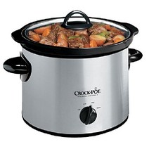 크록팟 7쿼트 타원형 수동 슬로우 쿠커 - 스테인레스 스틸 (SCV700-S-BR), 스테인레스 실버, 3 QT