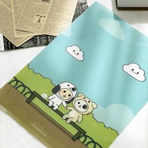 A4 클리어 화일 모몽크루 감성 고양이 강아지 캐릭터 귀여운 일러스트 L홀더 파일 1개