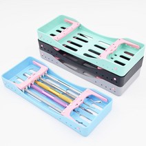 책 소독기 다용도 살균기 5/10 구멍 플라스틱 치과 압력솥 악기 상자 살균 선반 파일 Burs 소독 수술 도구, 01 10 Holes-Blue