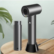 프리미엄 무선드라이기 고출력 휴대용 여행용 캠핑용 충전식 고급 헤어드라이어, 스페이스 블랙 4세대 배터리추가