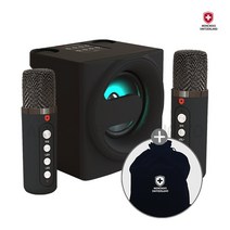 몽크로스 듀얼 휴대용 블루투스 노래방마이크 듀엣+미러볼(사은품)+파우치(사은품)+손소독제(사은품), (4410) K10MZ 본품