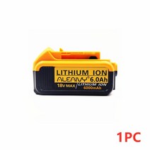 디월트 Dewalt max xr 18v ​​및 20v 전동 공구용 18v 6.0ah dcb200 dcb184 교체용 리튬 이온 배터리 6000mah 리튬 배터리, 1pc 6.0ah