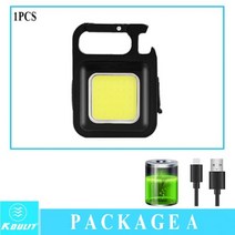 KDULIT 미니 LED 작업 빛 휴대용 포켓 손전등 USB 충전식 키 라이트 랜턴 캠핑 외부 하이킹 COB 랜턴, Flashlight A_CHINA | Built in