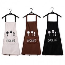 심플 쿠킹 앞치마 주방 카페 공방 캠핑 다용도 생활방수, 쿠킹앞치마-블랙