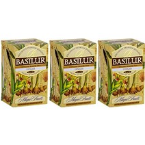 바실루르 망고 파인애플 티 실론 홍차 20ct 호일 봉투, 진저, 3팩