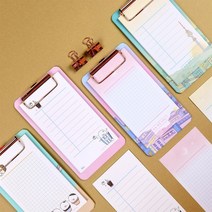 아이비스 메모 미니 클립보드 메모받침 떡메모지 수첩, 숑숑비숑-팝콘