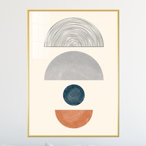 아트블루 북유럽 모던 유니크 인테리어 그림 액자 카페 소품, 4_북유럽 4단 반달원형 추상화_D