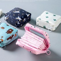 생리대 미니 다용도 파우치 6color [여행용 방수 휴대용 파우치], 플라밍고