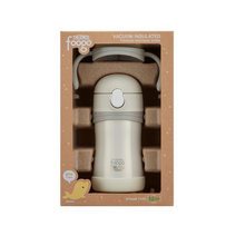 푸고 유아용 프리미엄 빨대컵 280ml, 베이지, 4세트