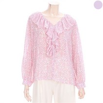 파파야 GD01 프릴 잔 꽃 무늬 블라우스 PNNRBL021A