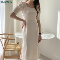 런메시Runmecy 벌룬 원피스 롱 원피스 우아한 원피스 하객 원피스