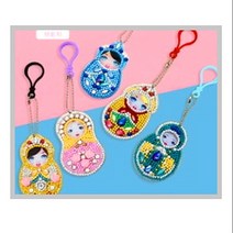 큐브아트 보석 비즈 열쇠고리 보석십자수, 2번 마트료시카