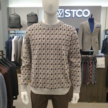[에스티코] 남성 오버핏_하운드 투스 니트 그레이 20TCSKTOCG NC청주