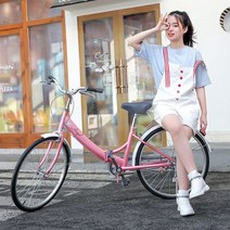 1940년부터 자전거 FOREVER 접이식 여성 초경량 휴대용 소형 미니벨로, 24인치, 참 퍼플, 24인치