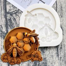 실리콘몰드 실리콘얼음틀 비누 벌집 꿀벌 실리콘 Sugarcraft 금형 초콜릿 컵케익 베이킹 퐁당 케이크 장식 도구, 1.분홍색