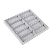 안경 홀더 컨테이너 안경 안경 보관 케이스 보석 시계 선글래스 쇼 트레이, 34.5cmx30cmx3cm, 목재, 플란넬