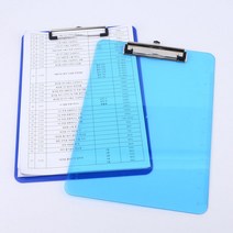 A4 걸이홈 측정자 필기판 클립보드 3p 회사 집게파일 집게보드 카페 문서판, 1개, 불투명(랜덤)