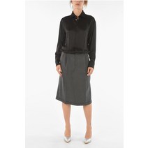 Maison Margiela MM1 울 스커트 SATIN 셔츠 드레스 S51CU0201 S53200 002
