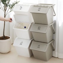 네이쳐리빙 모던데일 더 깊어진 재활용 분리수거함 3P, 화이트, 3개